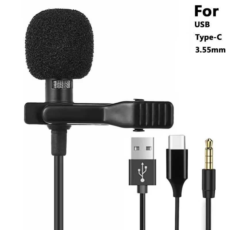 Usb C Cable - 3,5mm Mini Tragbare Lavalier-mikrofon Für PC