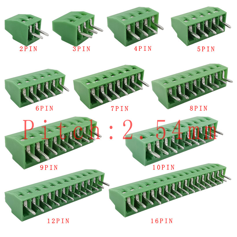 Screw Terminal Block - 2,54 mm/0,1 Zoll Rastermaß PCB-Schraubklemmenblock-Anschluss 2P